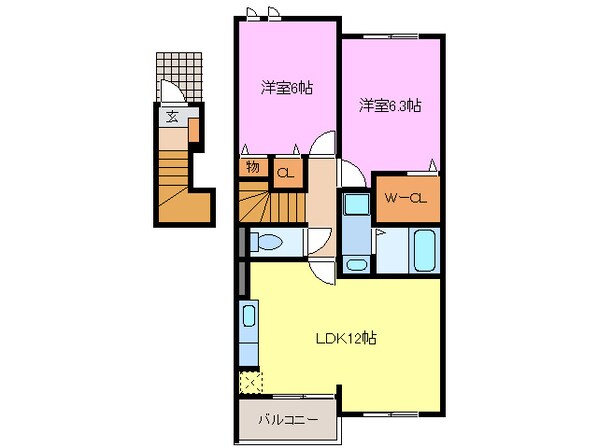 甚目寺駅 徒歩17分 2階の物件間取画像